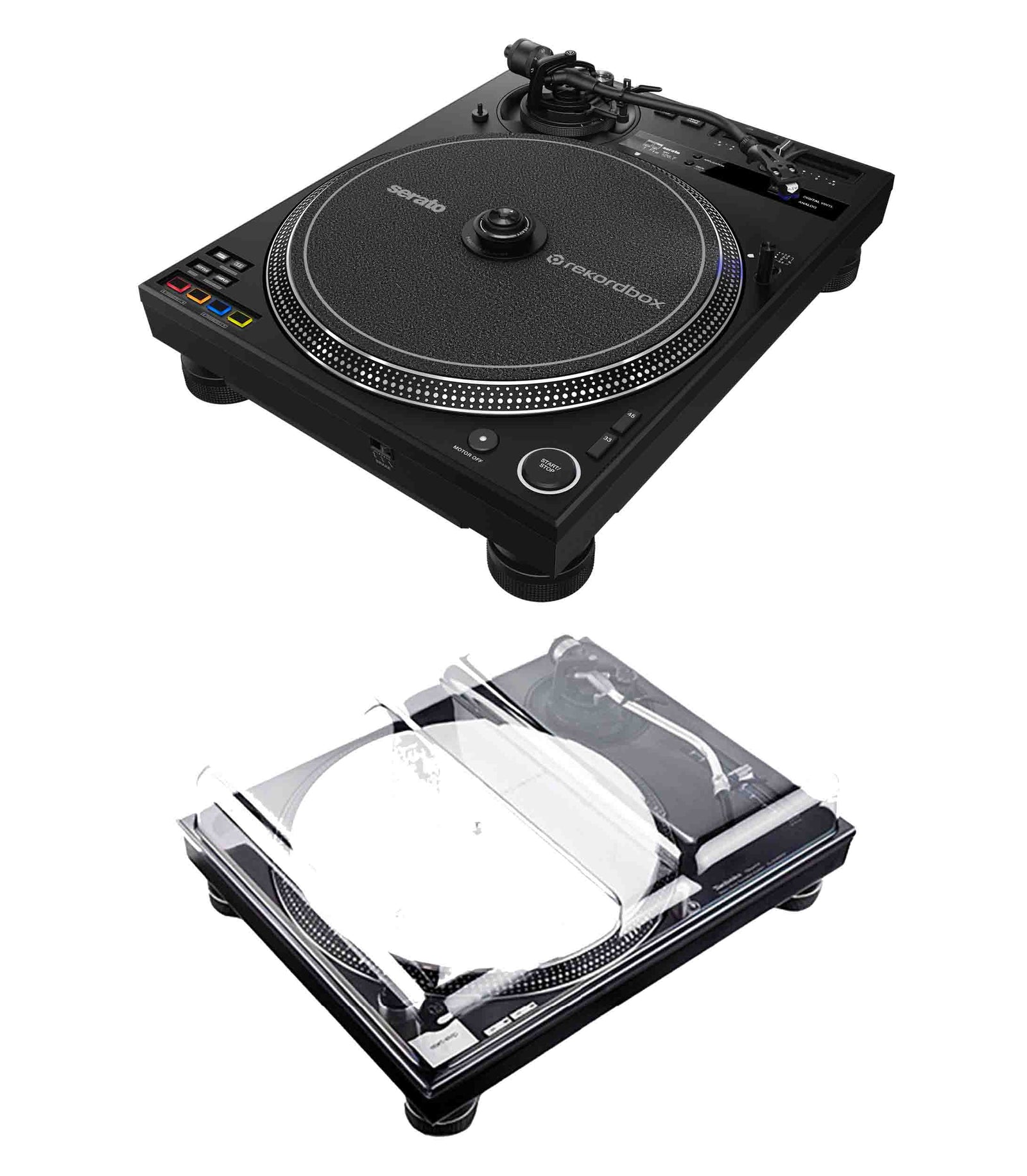 Pioneer DJ PLX-CRSS12 Hybrid Turntable Package with Decksaver Cover - Hollywood DJ