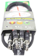 Prox XC-DTRS3 Balanced Dual 1/4" TRS-M to Dual 1/4" TRS-M High Performance Audio Cable - 3 Feet - Hollywood DJ
