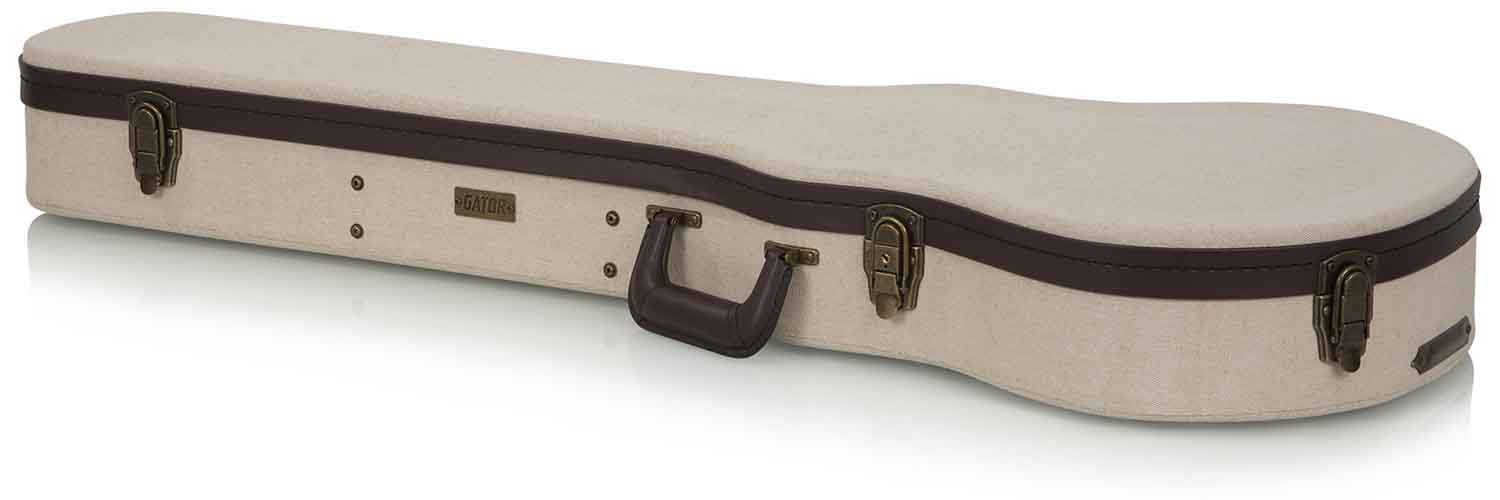 Gator Cases GW-JM LPS Deluxe Wood Case for Les Paul Style Guitars - Journeyman Burlap Exterior - Hollywood DJ