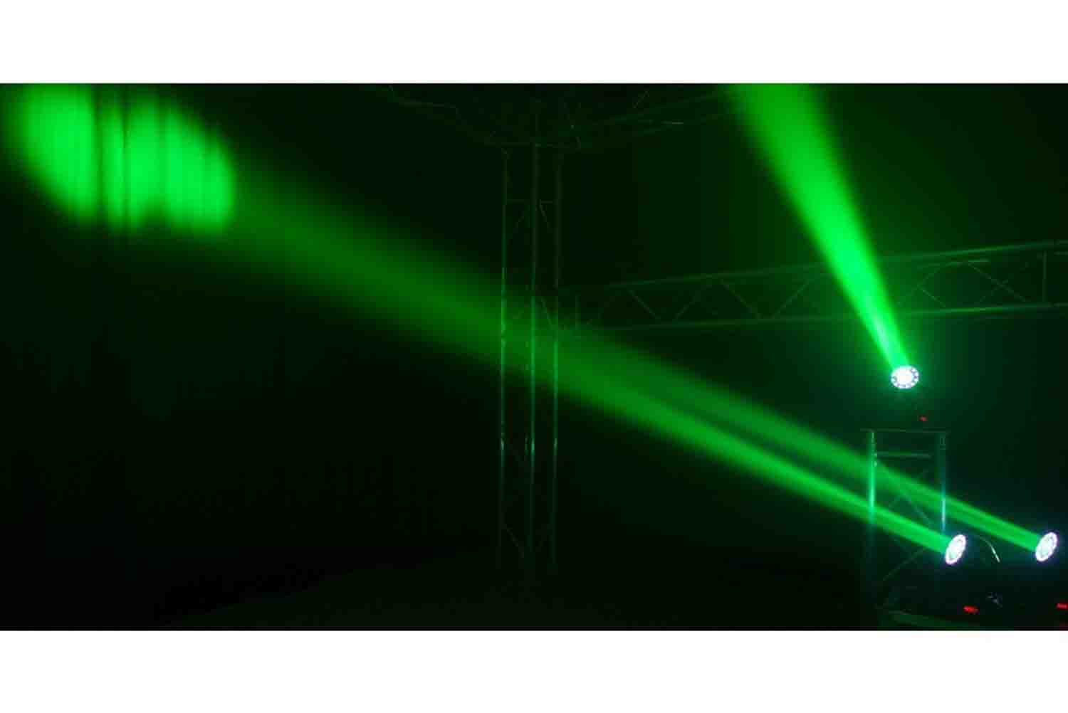 JMAZ JZ3006 Crazy Beam 40 Fusion LED Moving Head with 2 Pack Bundle 12 Tri-Color (RGB) LED Ring - Hollywood DJ