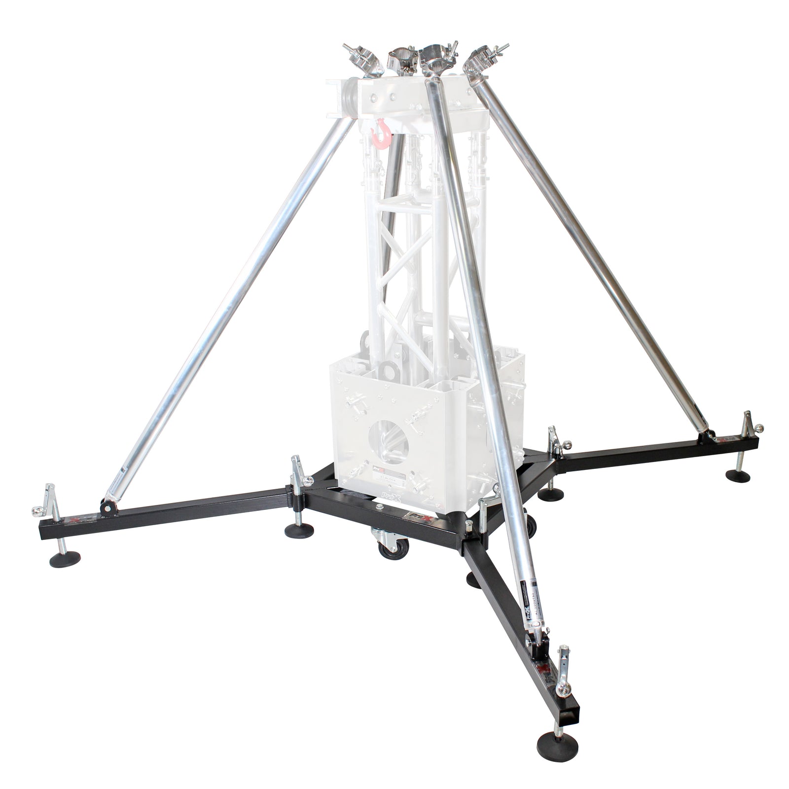 ProX XT-GSBOUTSX4PKG, Ground Support and Leg Stabilizer Package Includes Rolling Base 4x Outrigger Leg Braces ProX Cases