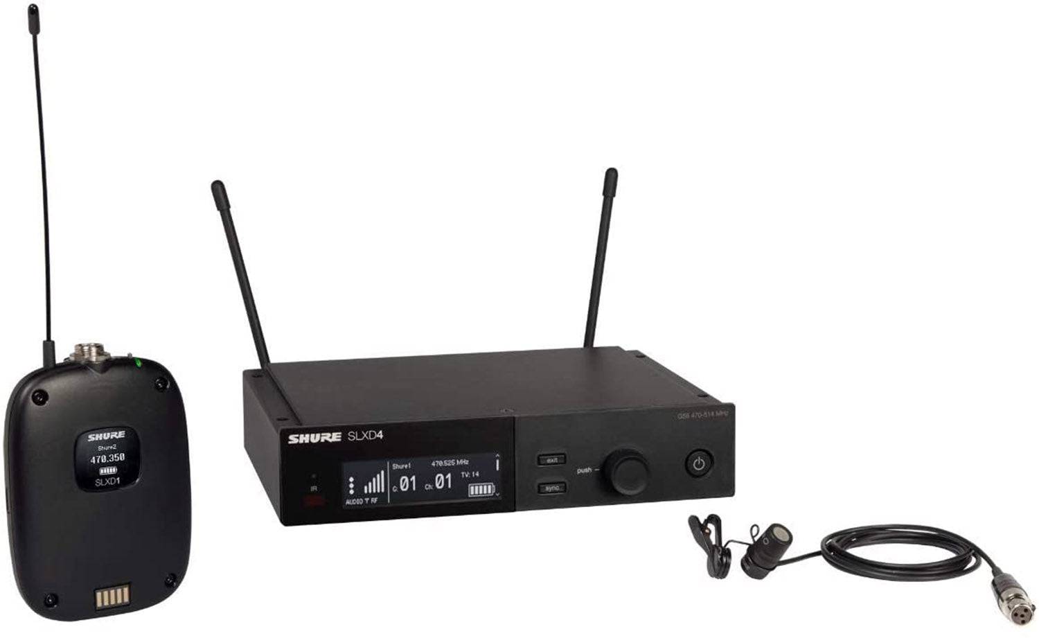 Shure SLXD14/85 Wireless System with SLXD1 Bodypack Transmitter and WL185 Lavalier Microphone - Hollywood DJ