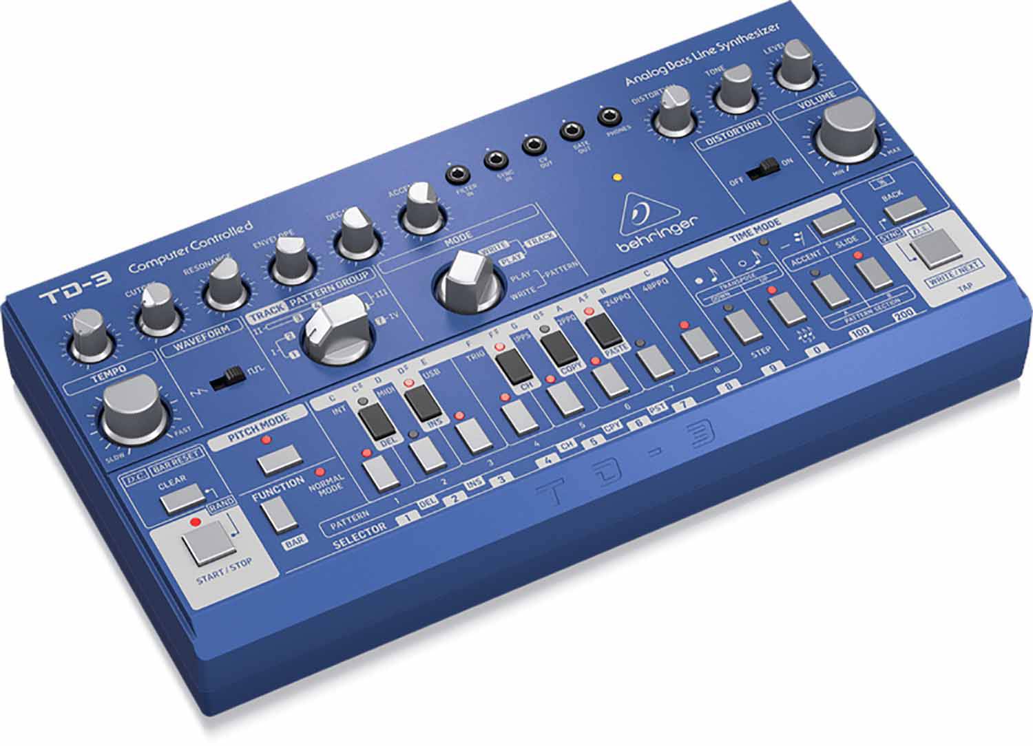 Behringer TD-3-BU Analog Bass Line Synthesizer With VCO, VCF And 16-Step Sequencer - Blue - Hollywood DJ