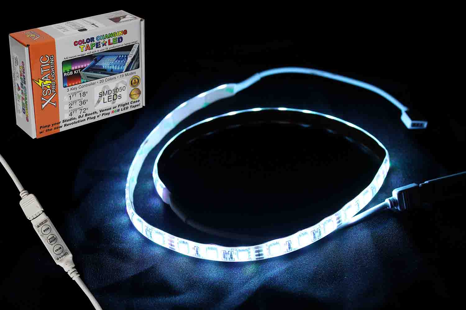 ProX X-S36RGBKIT 24" RGB LED Strip Kit with Remote Control and Power Supply - Hollywood DJ