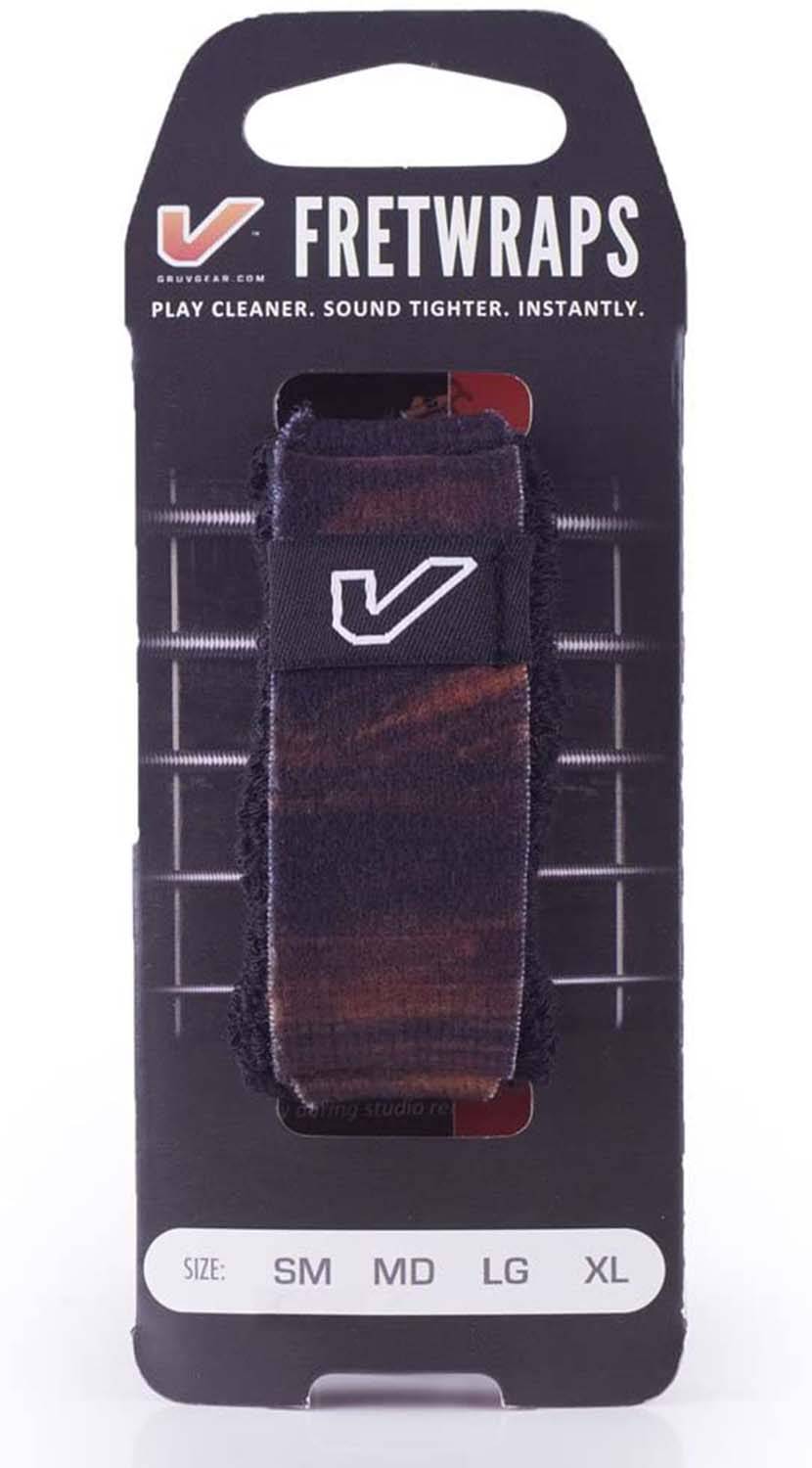 Gruv Gear FW-1PK-MED-SM FretWraps Wood 'Walnut' String Muter 1-Pack (Small) - Hollywood DJ