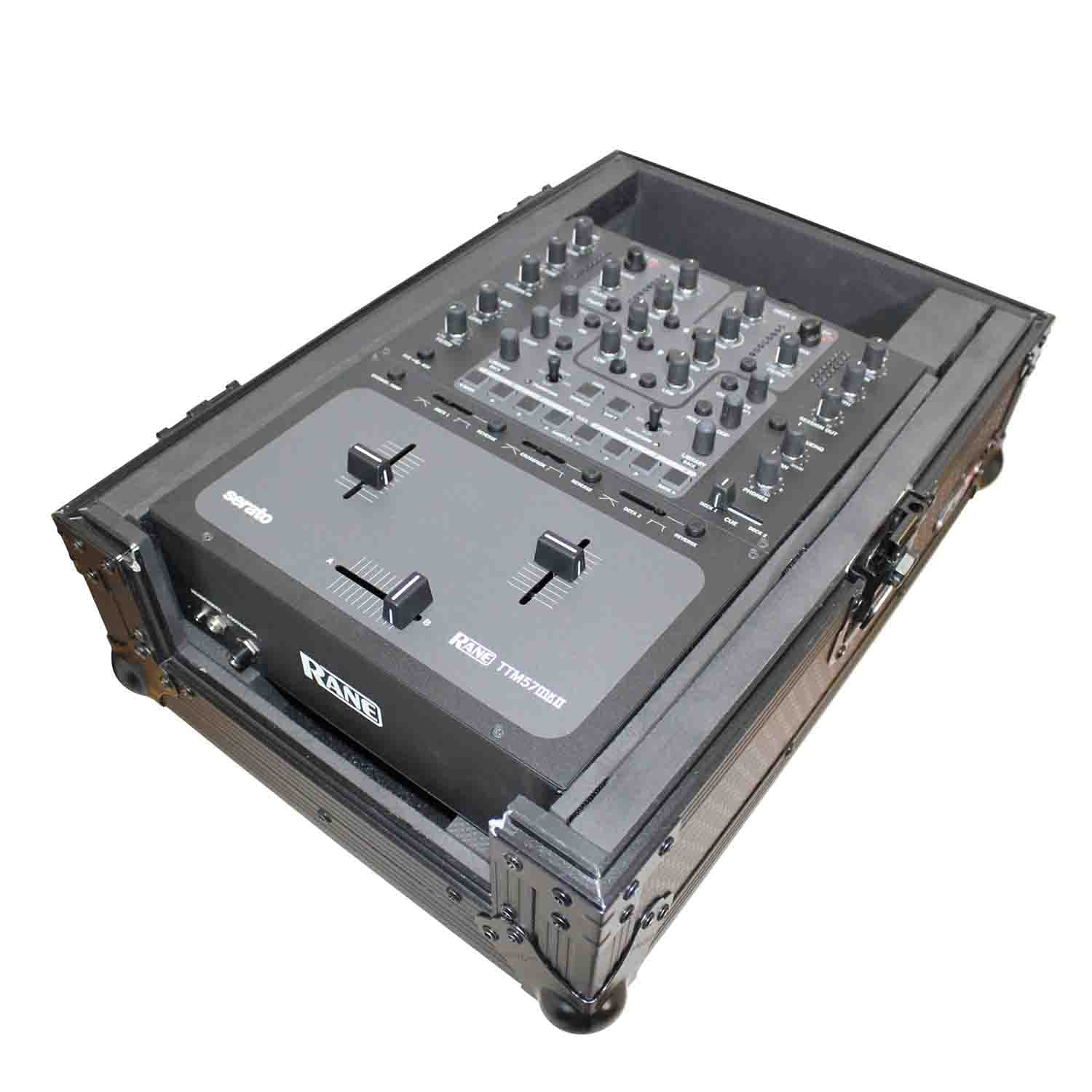 ProX XS-M10BL DJ Flight Case For Large Format 10 Inch DJ Mixers - Black on Black - Hollywood DJ