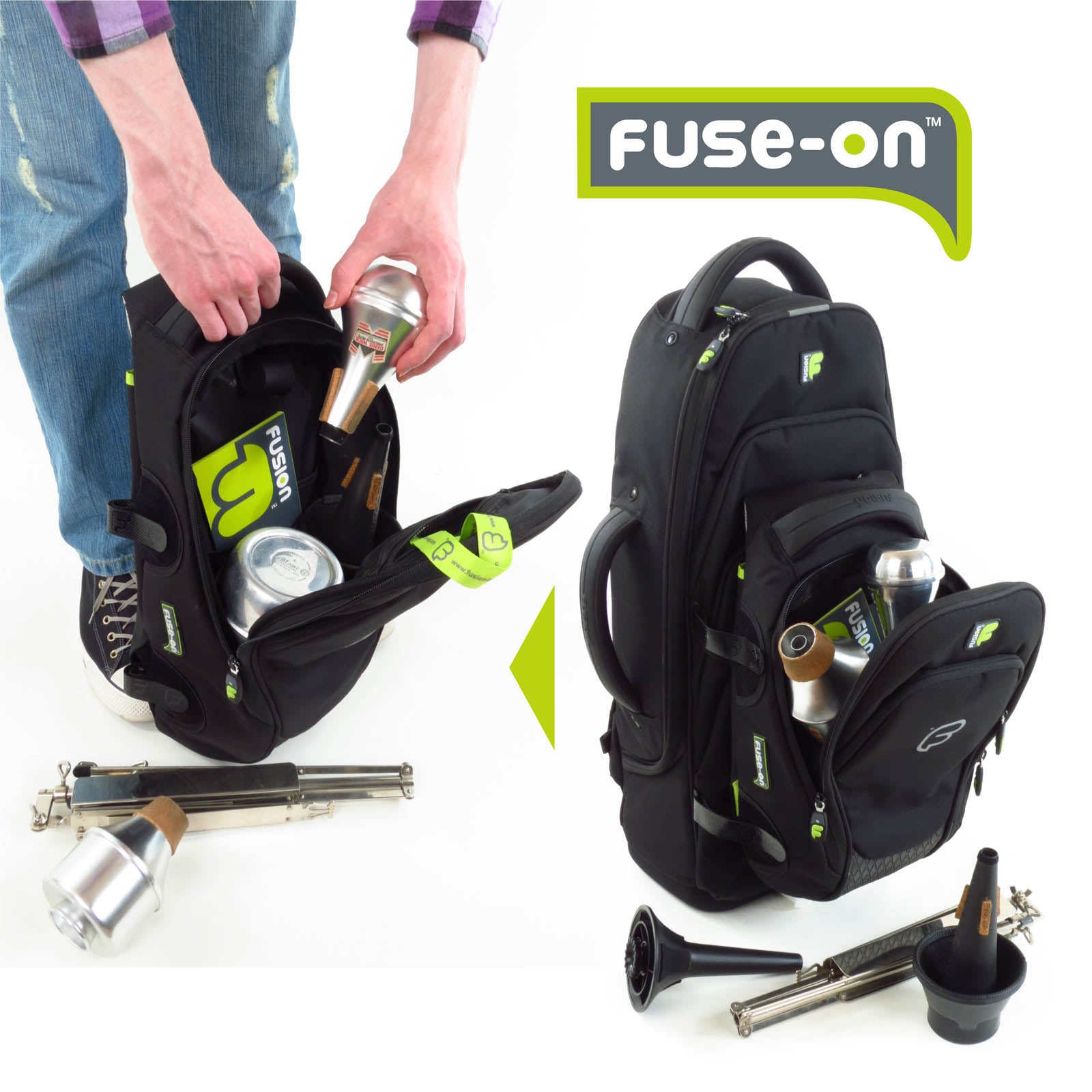Fusion FB-UA-02-BK Urban Series Medium Fuse-On Backpack (Black) - Hollywood DJ