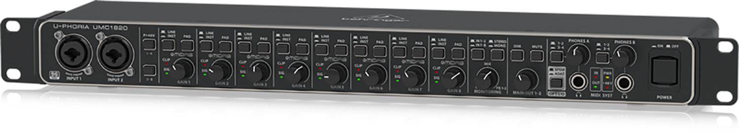 Behringer UMC1820, Audiophile 18x20, 24-Bit/96 Khz USB Audio/MIDI Interface With Midas Mic Preamplifiers - Hollywood DJ