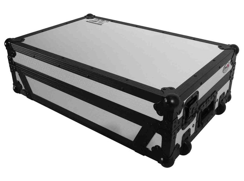 ProX XS-DDJFLX10WLTWH Flight Style Road Case for Pioneer DDJ-FLX10 DJ Controller with Laptop Shelf 1U Rack Space & Wheels - Wh - Hollywood DJ