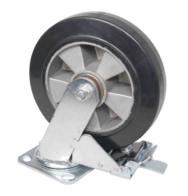 Prox X-CASTER-8-GR 8-inch Replacement Locking Caster - 4.5 x 4 inch Plate - Hollywood DJ