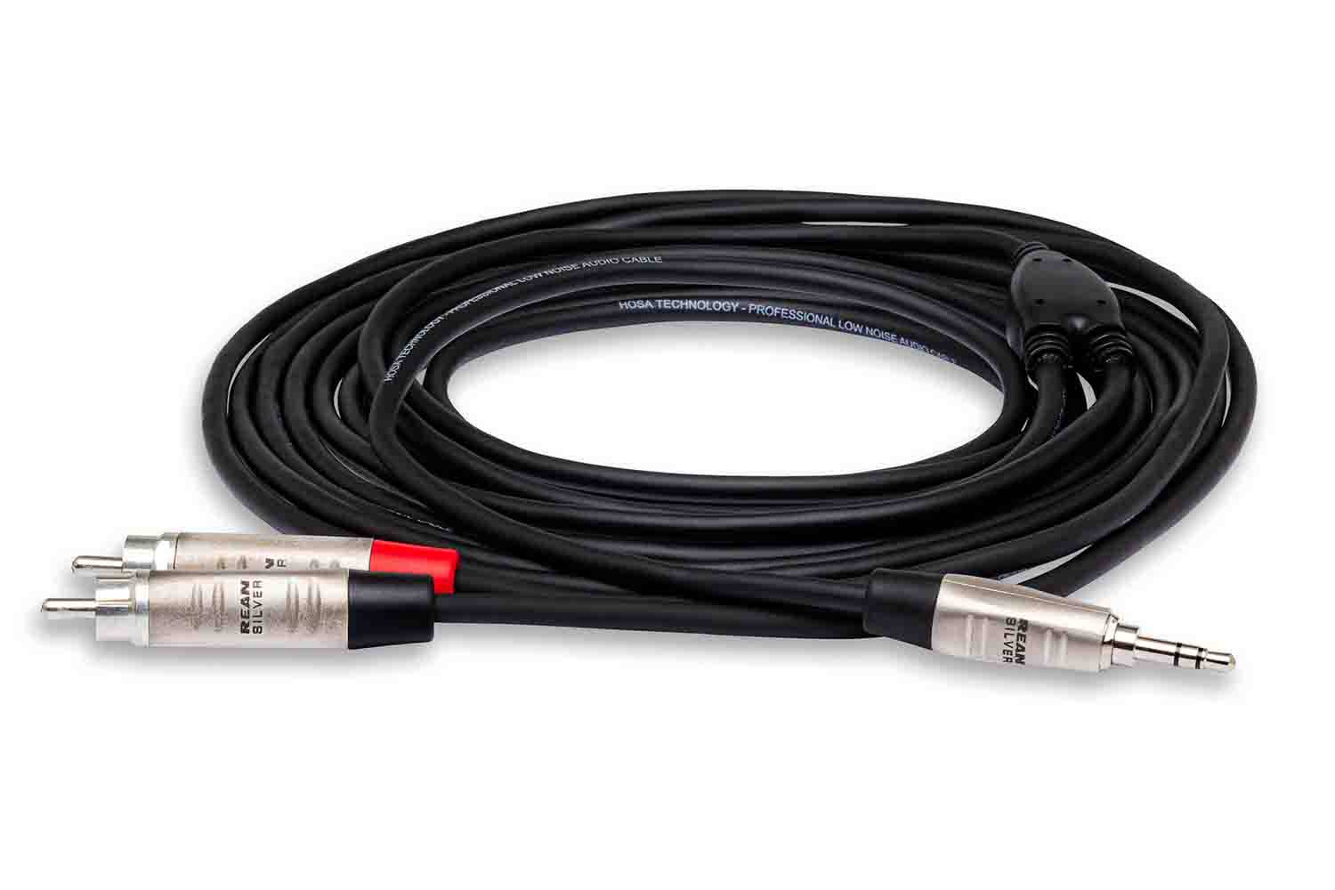 Hosa HMR-010Y Pro Stereo Breakout REAN 3.5 mm TRS to Dual RCA - 10 Feet - Hollywood DJ