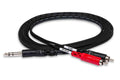 Hosa TRS-202 Insert Cable, 1/4 in TRS to Dual RCA – 6 Feet - Hollywood DJ