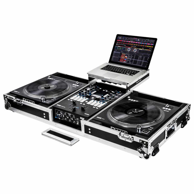 Odyssey FZGSRANE1272W Low Profile Rane Twelve and Rane Seventy-Two Coffin Flight Case With Glide Platform - Hollywood DJ