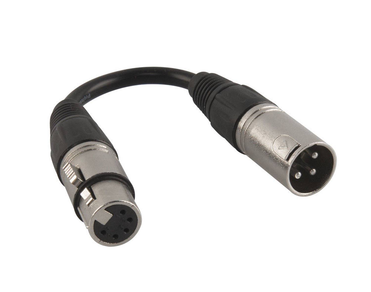 Chauvet DMX5F3M 5-Pin Female to 3-Pin Male DMX Cable - Hollywood DJ