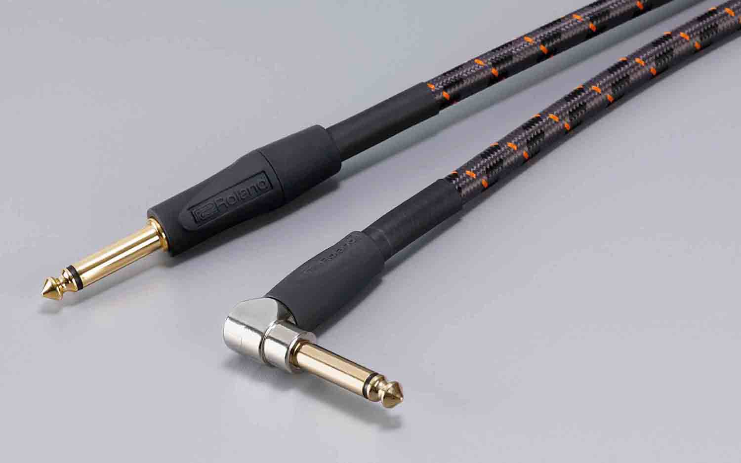 Roland RIC-G5A Instrument Cable, Straight to Right-angle 1/4-Inch Connectors - 5 Feet - Hollywood DJ