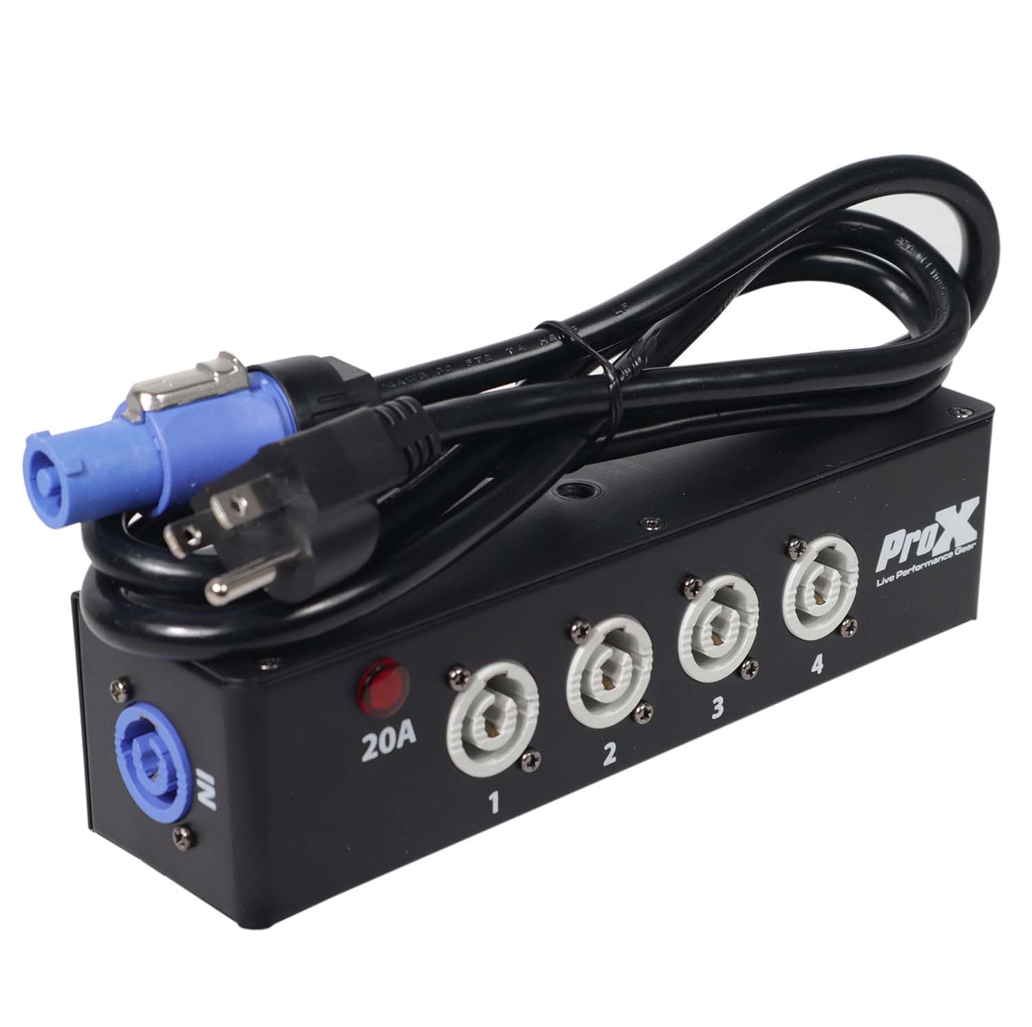 ProX X-PWCX4 BOX Power Center Four-Way Spitter for Indoor Power Connector - Hollywood DJ