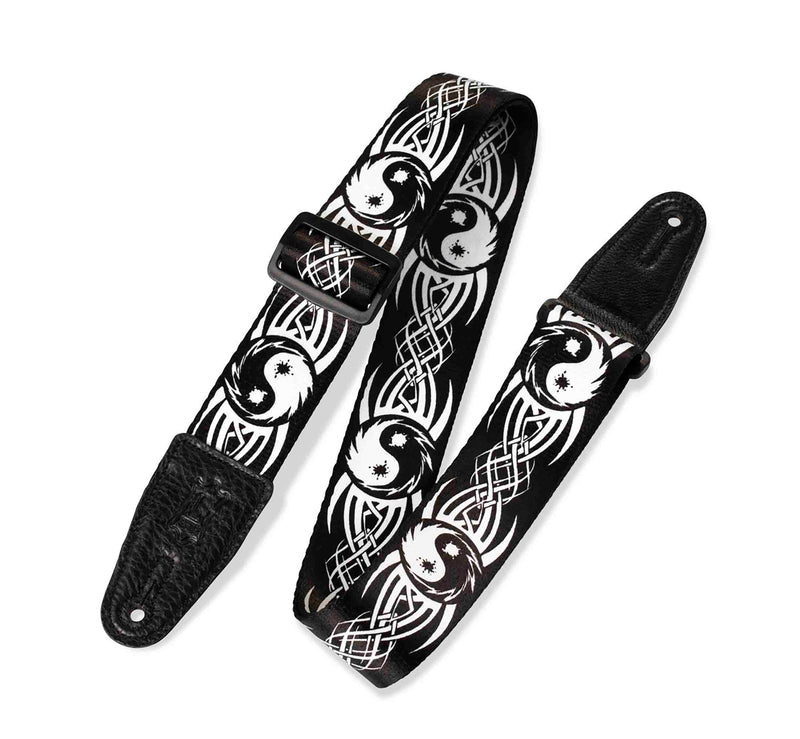 Levy's MP-15, 2-Inch Polyester Guitar Strap with Tribal Yin Yang Graphic Design - Hollywood DJ