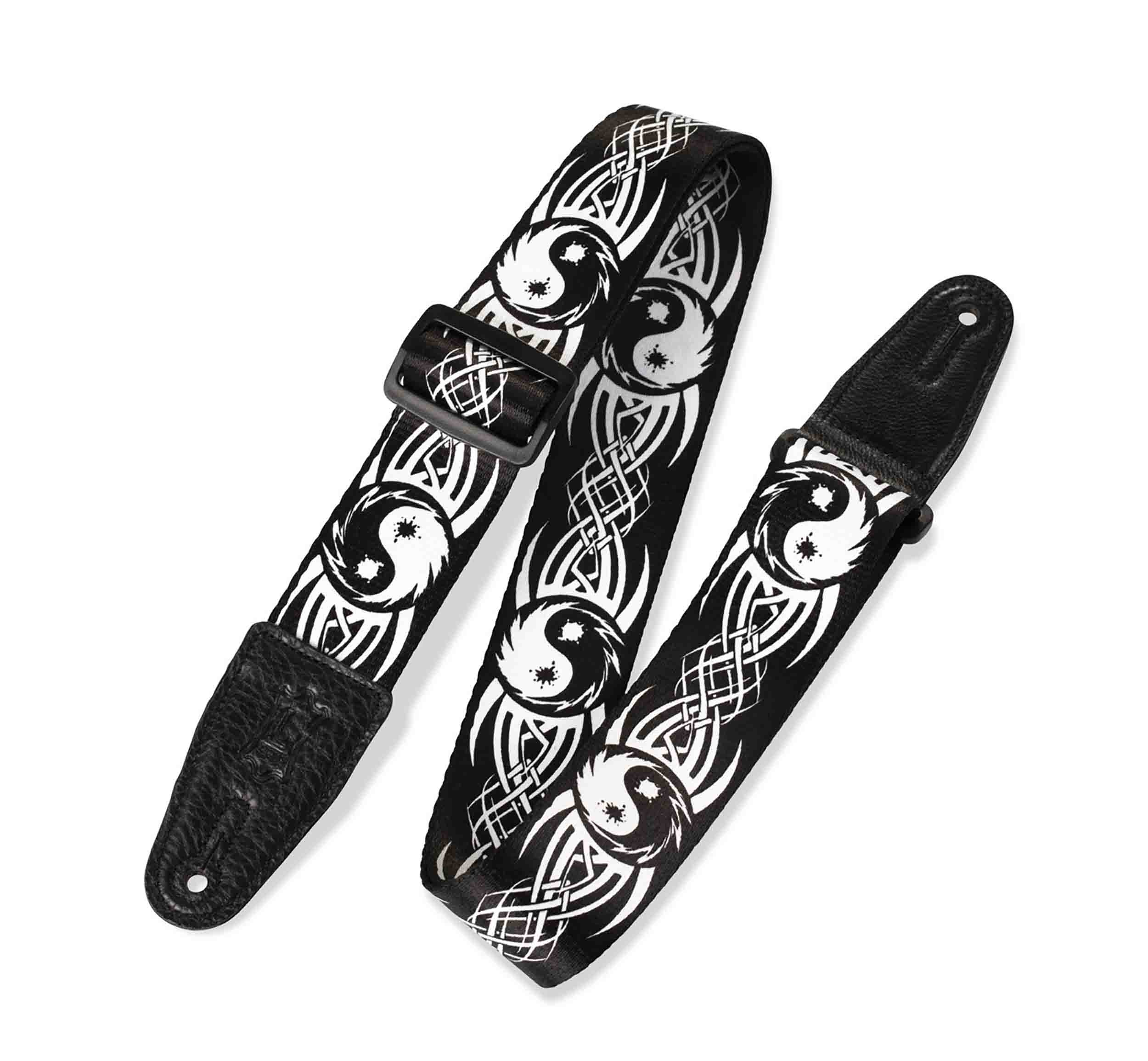 Levy's MP-15, 2-Inch Polyester Guitar Strap with Tribal Yin Yang Graphic Design - Hollywood DJ