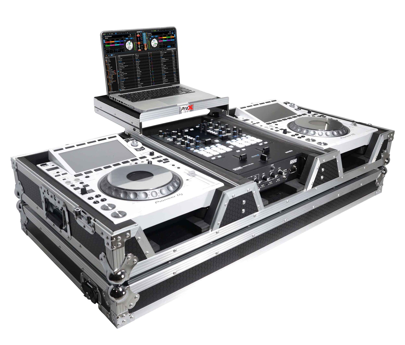 ProX XS-CDM3000WLT DJ Flight Case for Pioneer Mixer DJM-900NXS2 and 2 CDJ-3000 with Wheels and Laptop Shelf ProX Cases