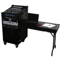 Odyssey FZ1116WDLXBL 11U Top Slanted 16U Vertical Pro Combo Rack with Side Table and Casters - Black - Hollywood DJ