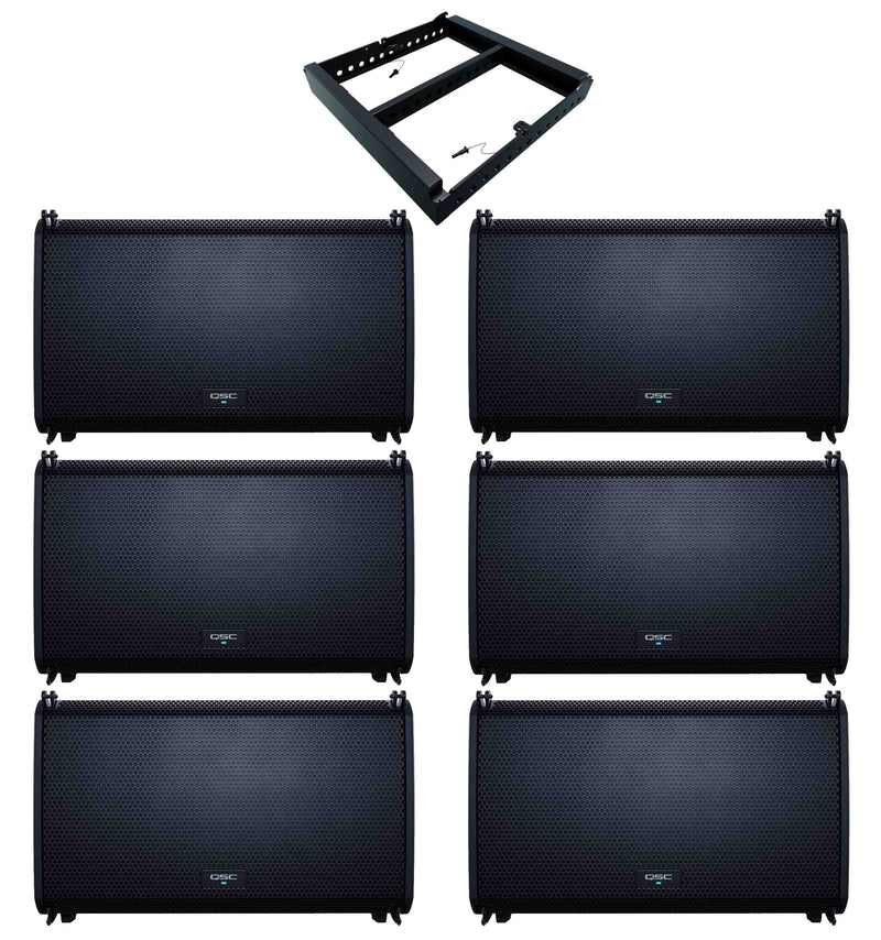 QSC LA112, 12" Powered Line Array Loudspeaker Package with Array Frame by QSC