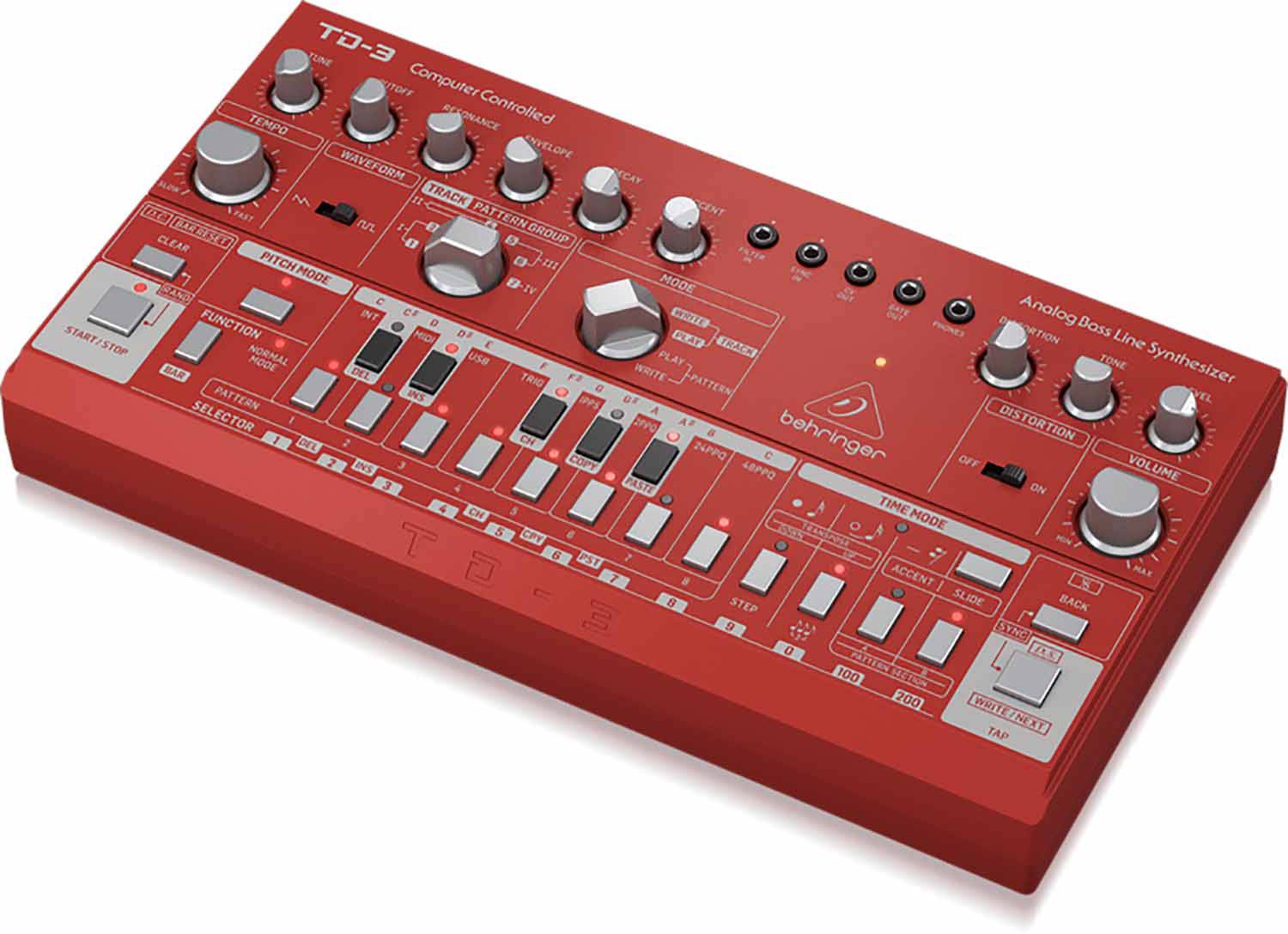 Behringer TD-3-RD Analog Bass Line Synthesizer With VCO, VCF And 16-Step Sequencer - Red - Hollywood DJ