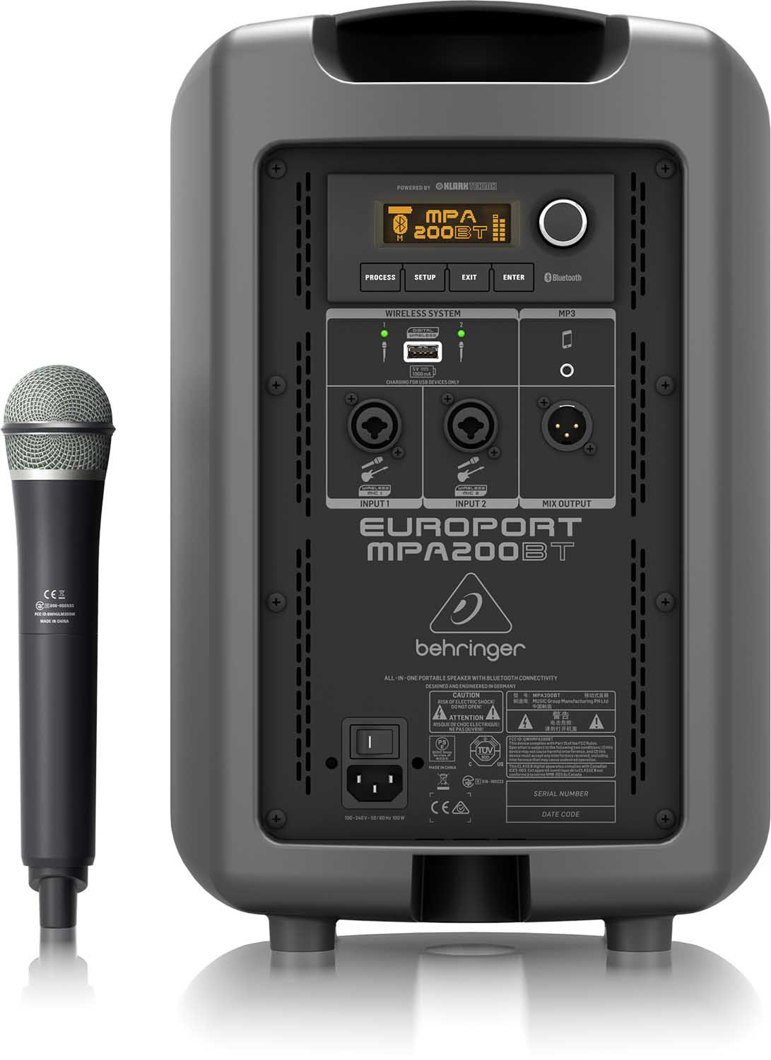 Open Box: Behringer MPA200BT All-in-One Portable 200W Speaker With Wireless Mic and Bluetooth - Hollywood DJ