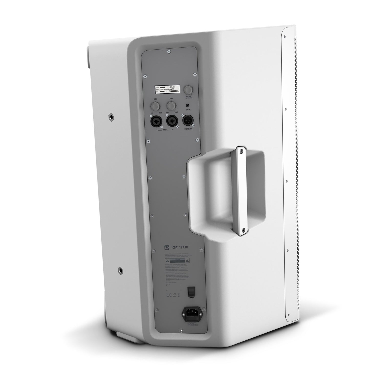 LD Systems ICOA 15 A BT W 15-Inch Powered Coaxial Pa Loudspeaker with Bluetooth - White - Hollywood DJ