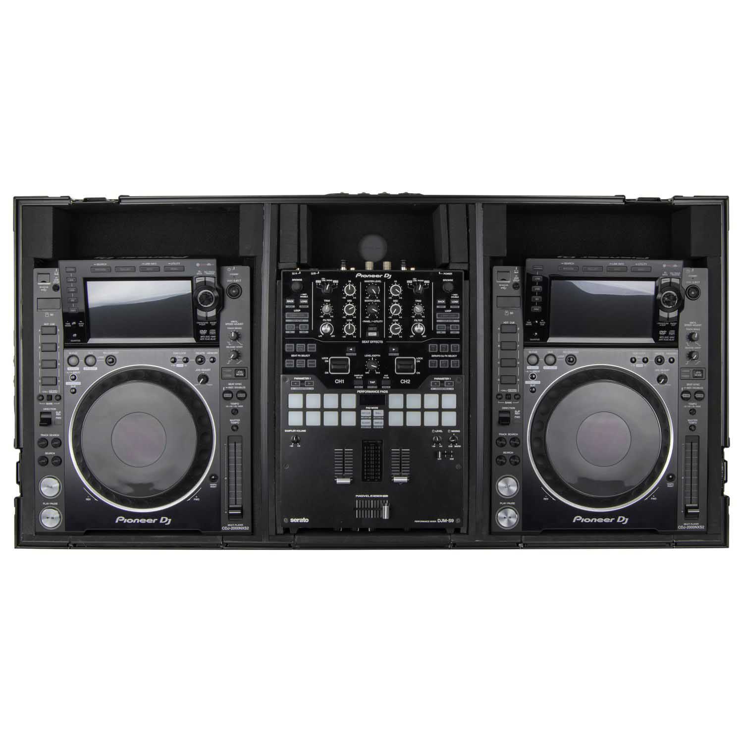 Open Box: Odyssey FZ10CDJWXDBL Extra Deep 10″ Format DJ Mixer and Two Large Format Media Players Coffin Flight Case - Black - Hollywood DJ
