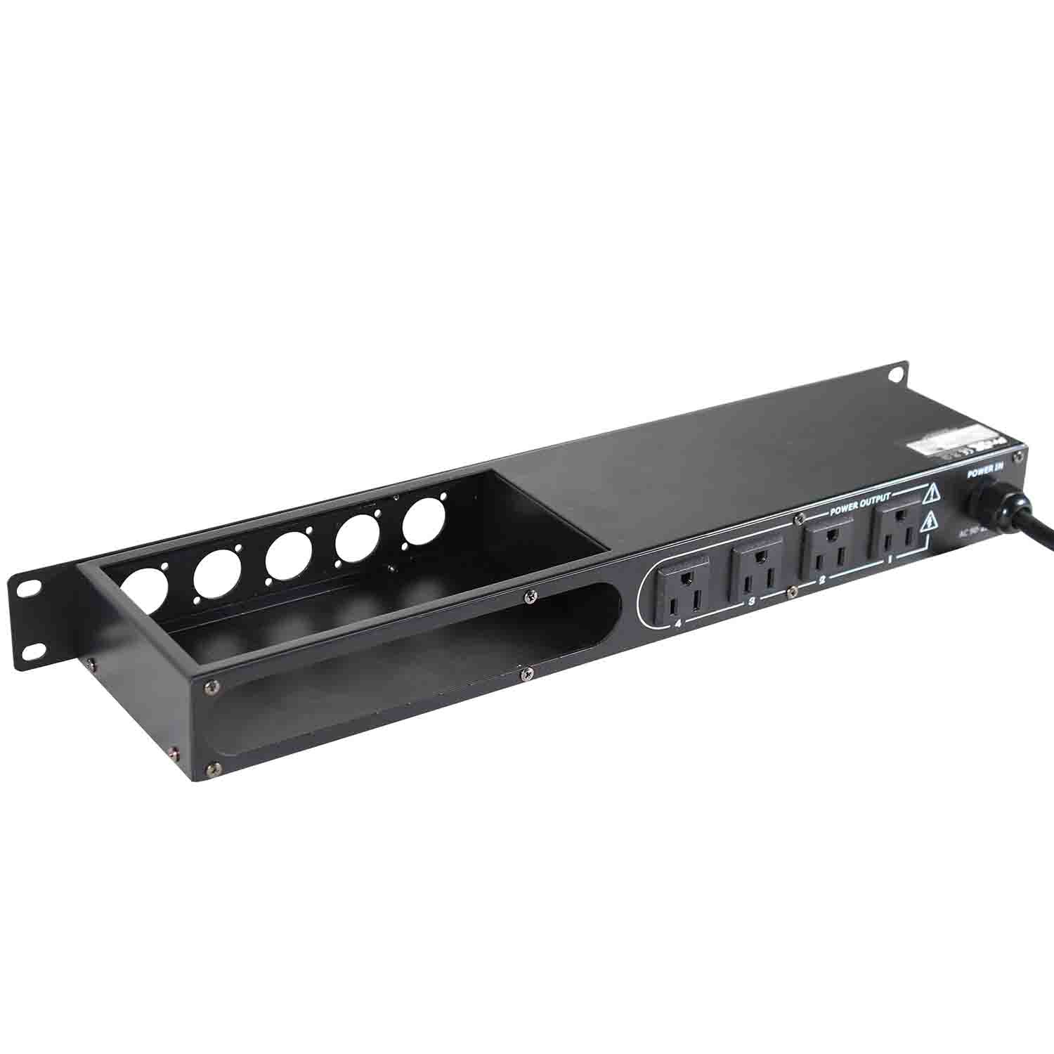 ProX X-PC4XLR-USB 1U 15 Amp Circuit 4CH Switch Panel W-2 USB and 5 Punched Space - Hollywood DJ