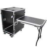 ProX T-16RSS24WDST, 16U Space Amp Rack Mount ATA Flight Case Incl. 2x Side Tables and Casters - 24" Depth - Hollywood DJ