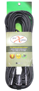 Prox XC-SXM50 Balanced 1/4" TRS to XLR-M High Performance Audio Cable - 50 Feet - Hollywood DJ