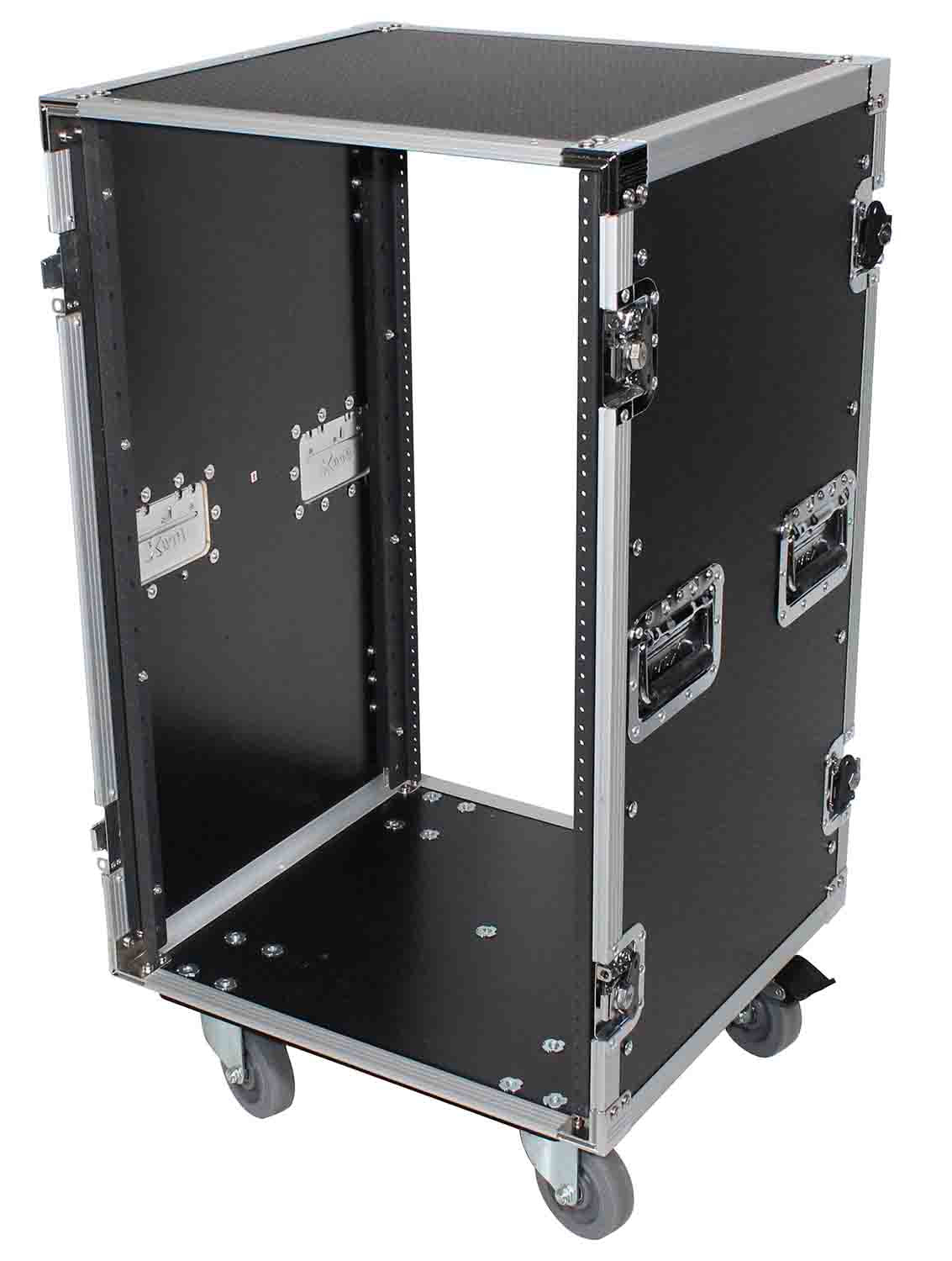 ProX XS-18R18W 18U Space Amp Rack Mount ATA Flight Case with Casters - 18 Inch - Hollywood DJ