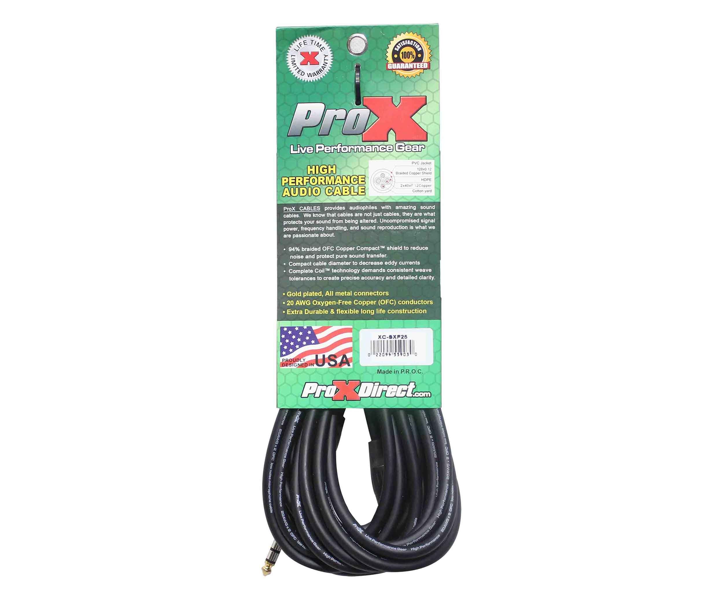 Prox XC-SXM15 Balanced 1/4" TRS to XLR-M High Performance Audio Cable - 15 Feet by ProX Cases