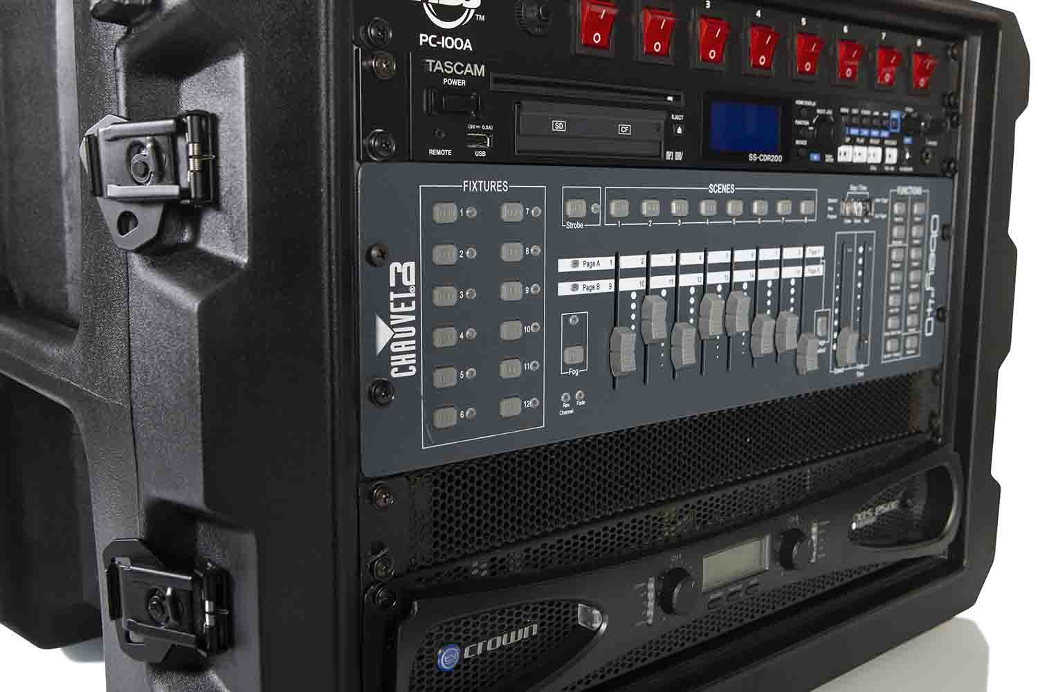 Gator Cases G-PROR-8U-19, 8U Deep Molded Audio Rack Case with Wheels - 19 Inch - Hollywood DJ