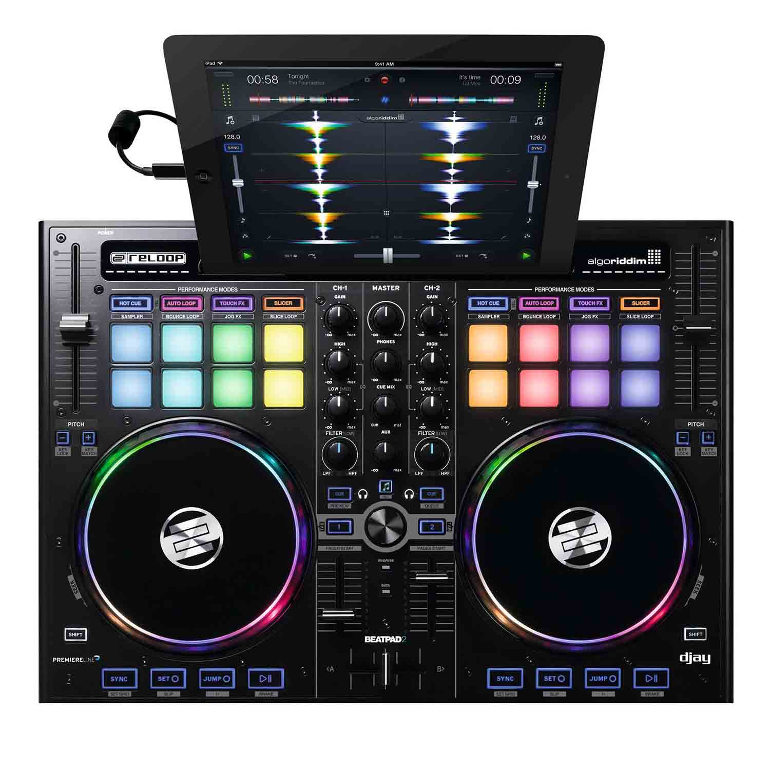 Reloop BEATPAD 2-Channel Professional DJ Controller For Mac, PC, iOS & Android Reloop