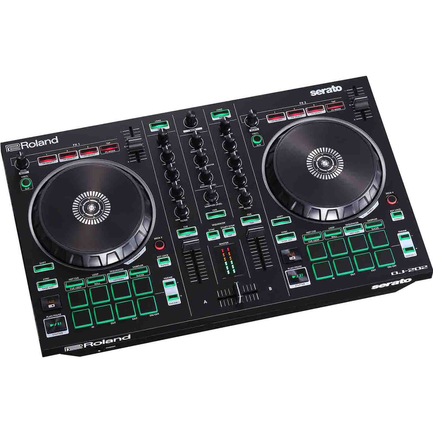 Roland DJ-202, 2-Channel, 4 Deck DJ Controller for Serato DJ Lite - Hollywood DJ