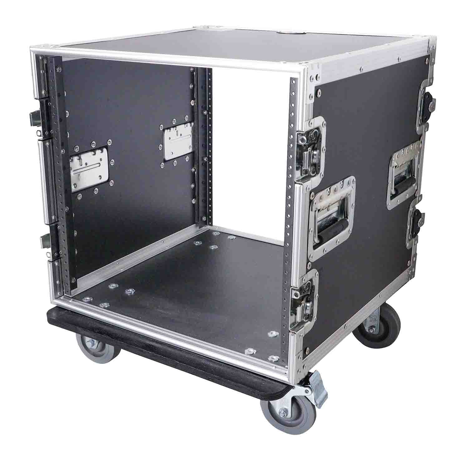 ProX T-10RSS, 10U Space Rack Mount Flight Case 19 Inch Depth with Casters - Hollywood DJ