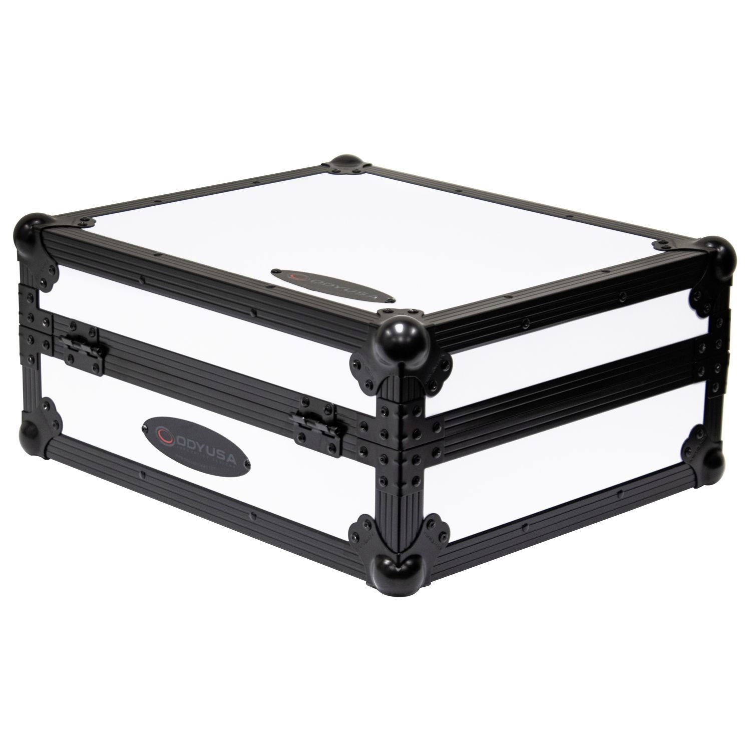 Odyssey FZ1200WTBL Universal Shadow Trim White Flight Case for Turntable - Hollywood DJ