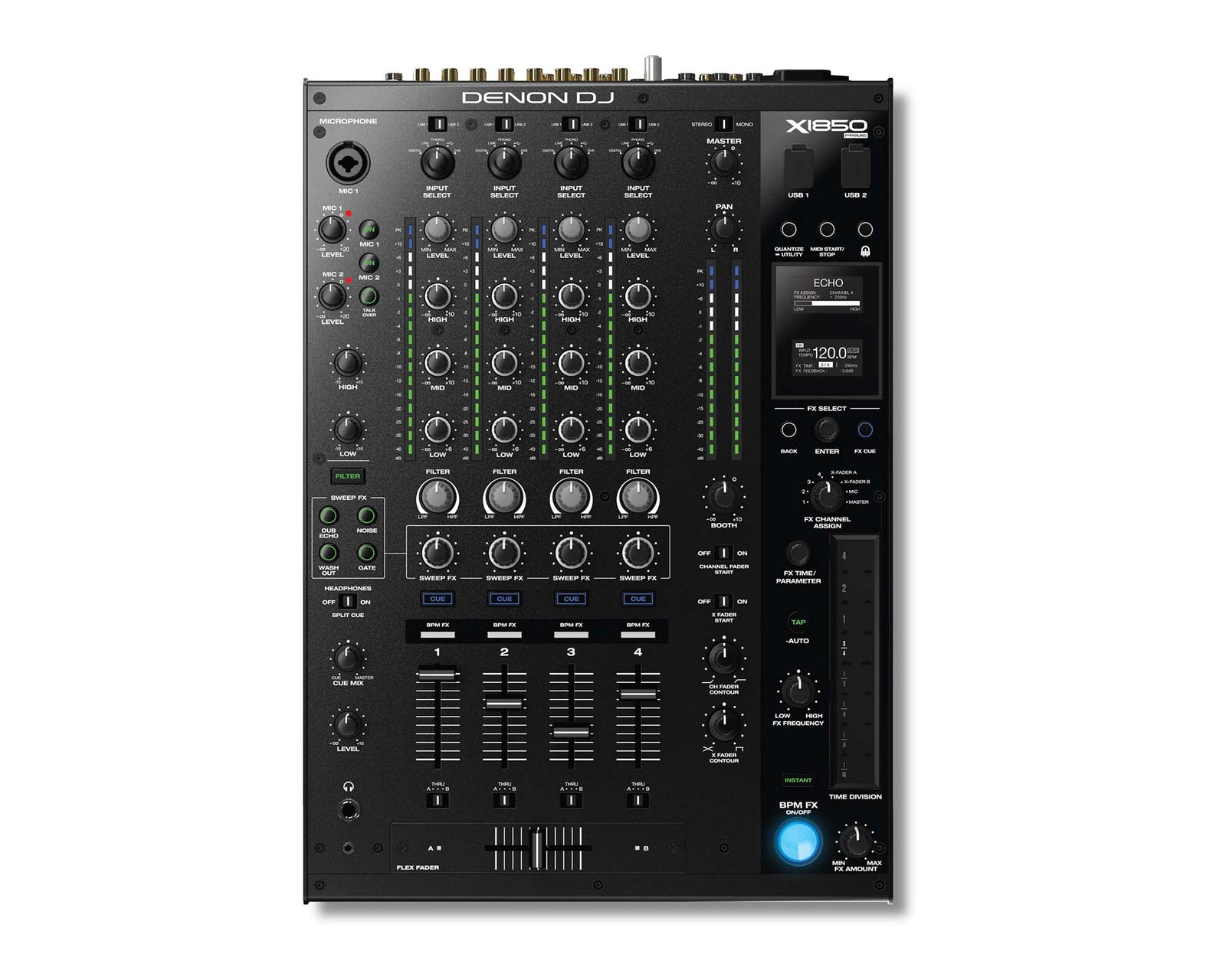 Denon X1850PRIME Professional 4-Channel DJ Club Mixer - Hollywood DJ