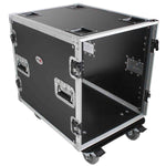 ProX T-12RSS24, 12U Space Amp Rack Mount ATA Flight Case 24 Inch Depth W-Casters - Hollywood DJ