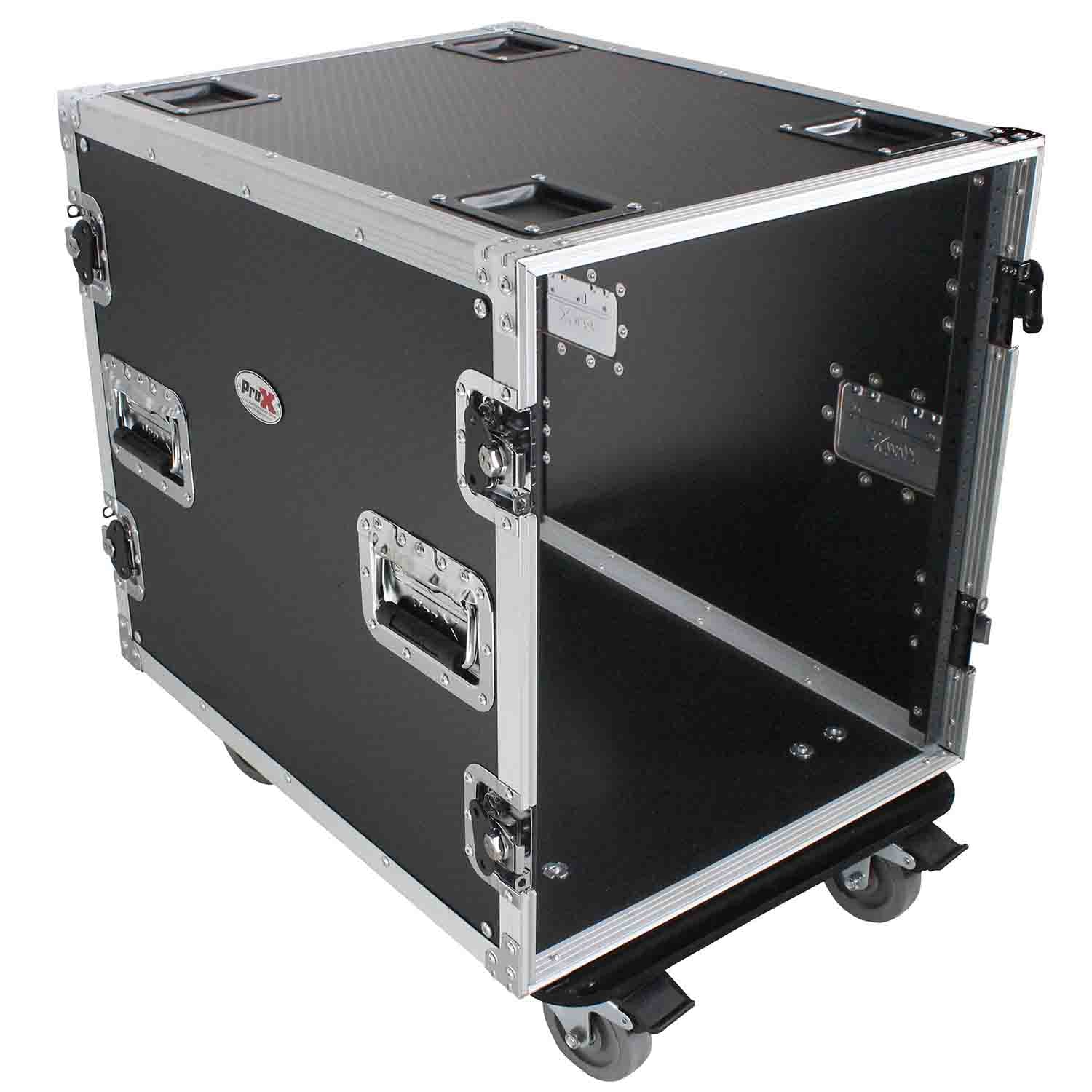 ProX T-12RSS24, 12U Space Amp Rack Mount ATA Flight Case 24 Inch Depth W-Casters - Hollywood DJ