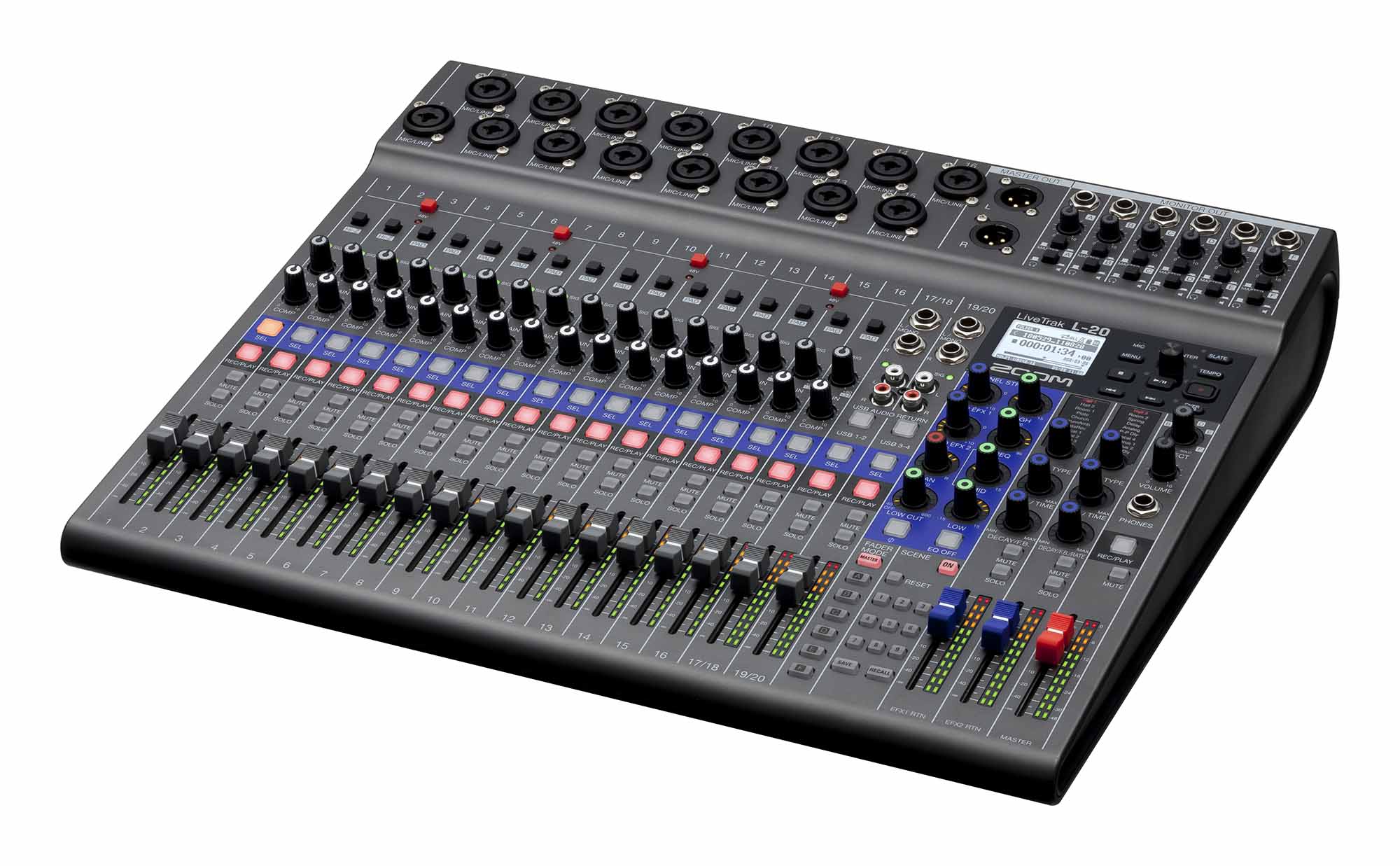 Open Box: Zoom LiveTrak L-20 Digital Console With 16 Mono Mic/Line Inputs And Two Stereo Inputs - Hollywood DJ