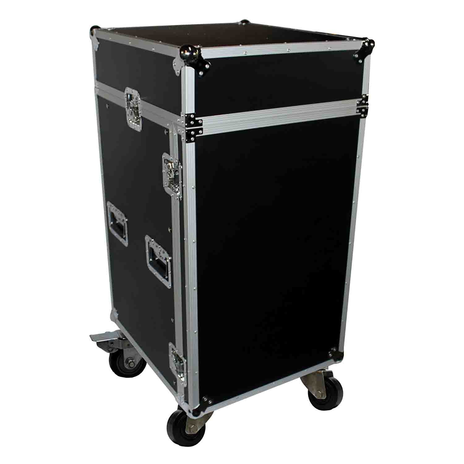 ProX T-18MRLT, 18U Rack x 10U Top Mixer DJ Combo Flight Case with Laptop Shelf - Hollywood DJ