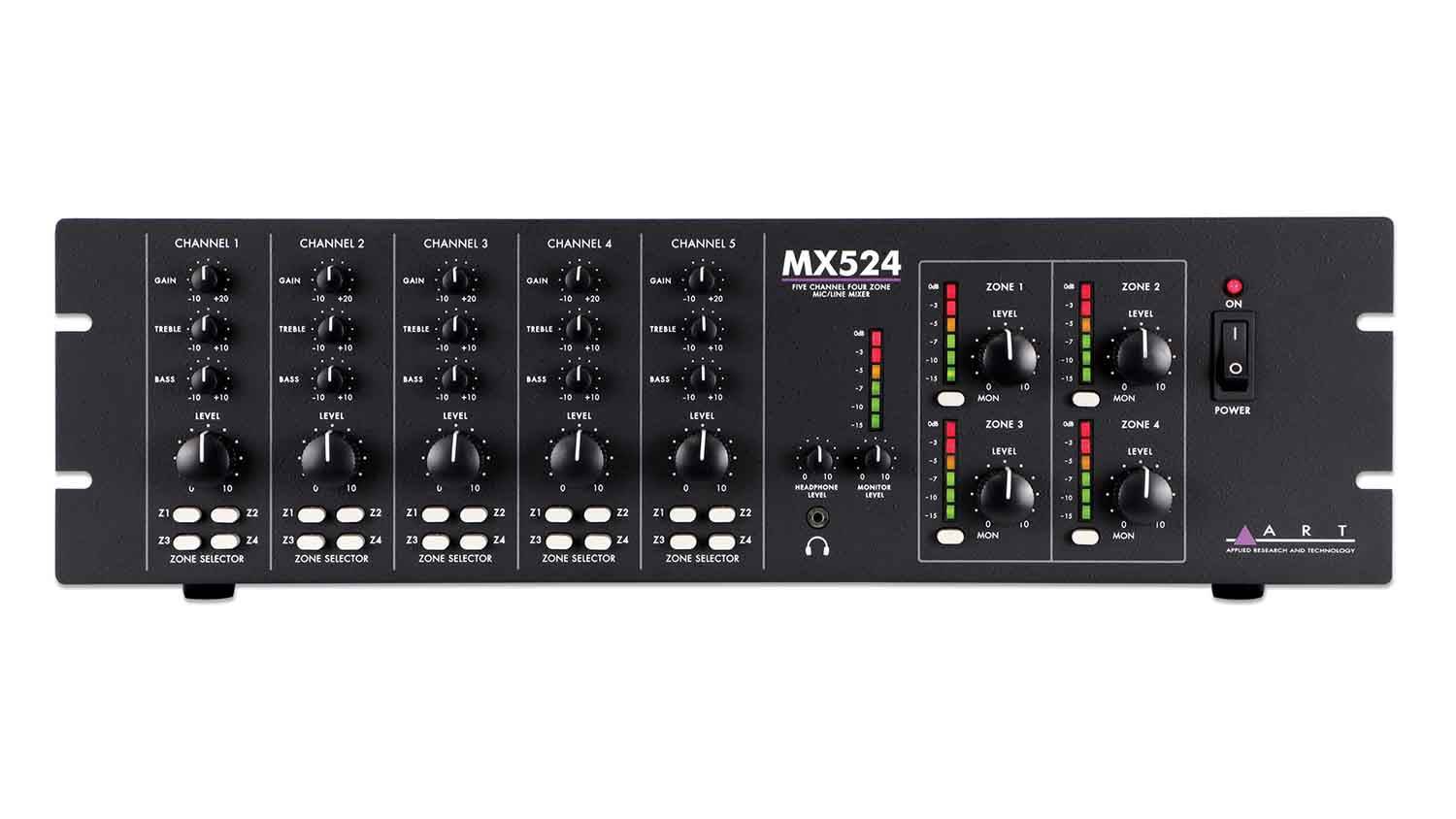 ART MX524 Five Channel Four Zone Mic/Line Mixer - Hollywood DJ