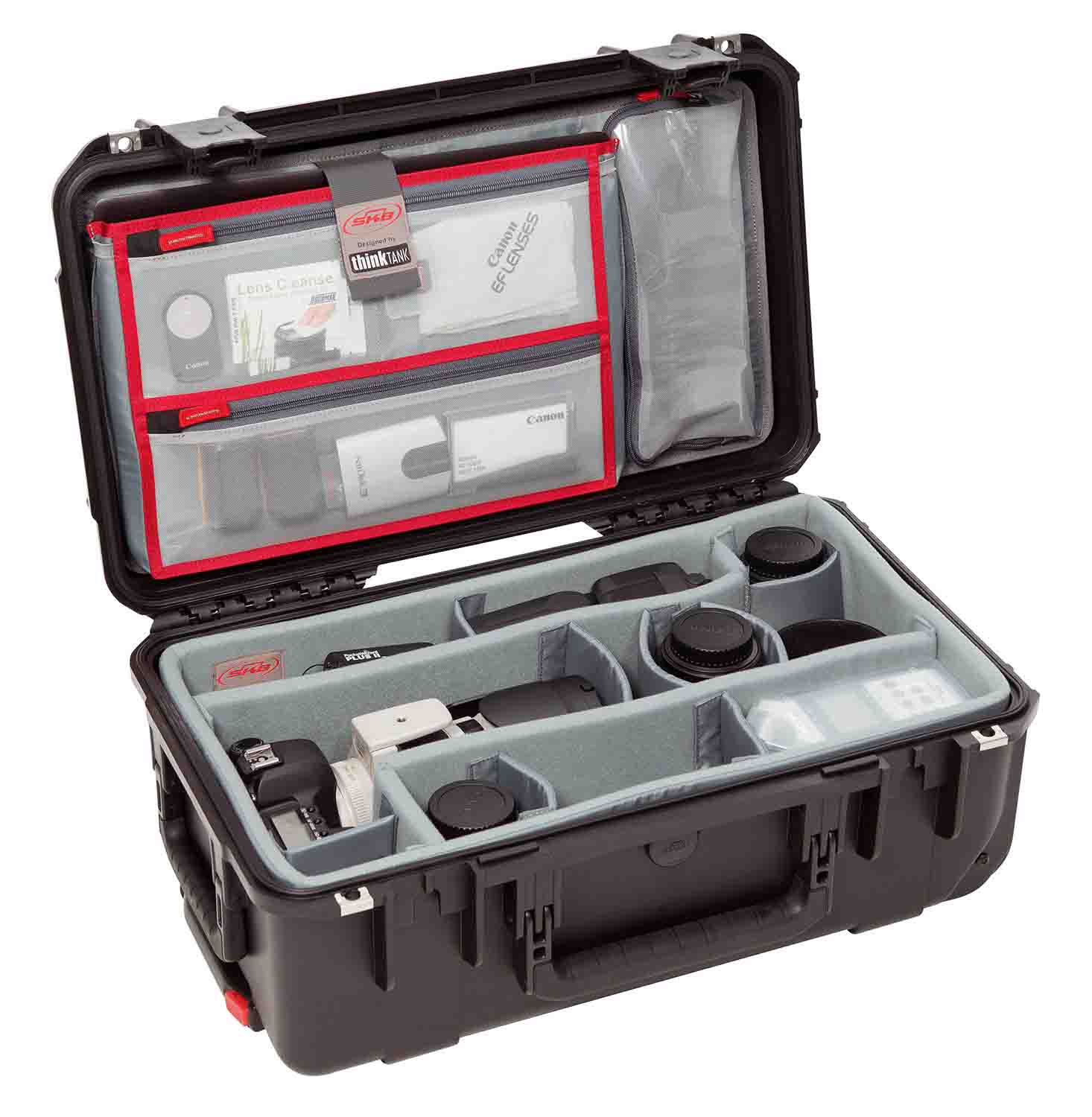 SKB Cases 3i-2011-7DL iSeries 2011-7 Rolling Waterproof Case with Think Tank Dividers and Lid Organizer - Hollywood DJ