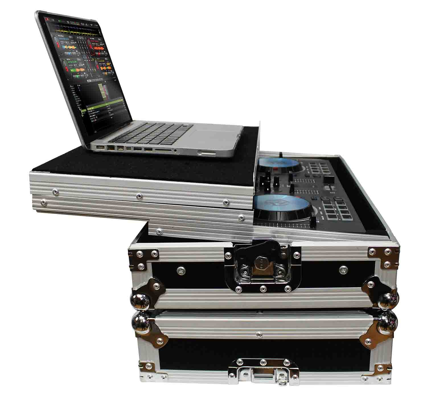ProX X-MXTPRO3LT Flight Case for Numark MixTrack 3 Pro 3 and Platinum Digital Controller with Laptop Shelf - Hollywood DJ