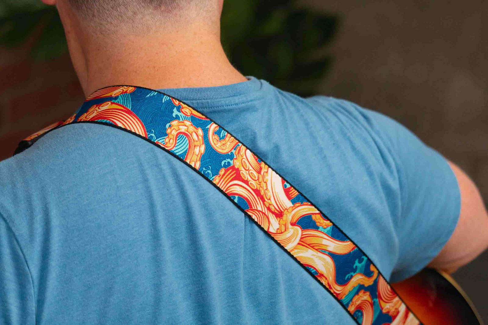 Levy's Leathers MPD2-117 2” Wide Polyester Guitar Strap with Tentacles and Waves Motif - Hollywood DJ