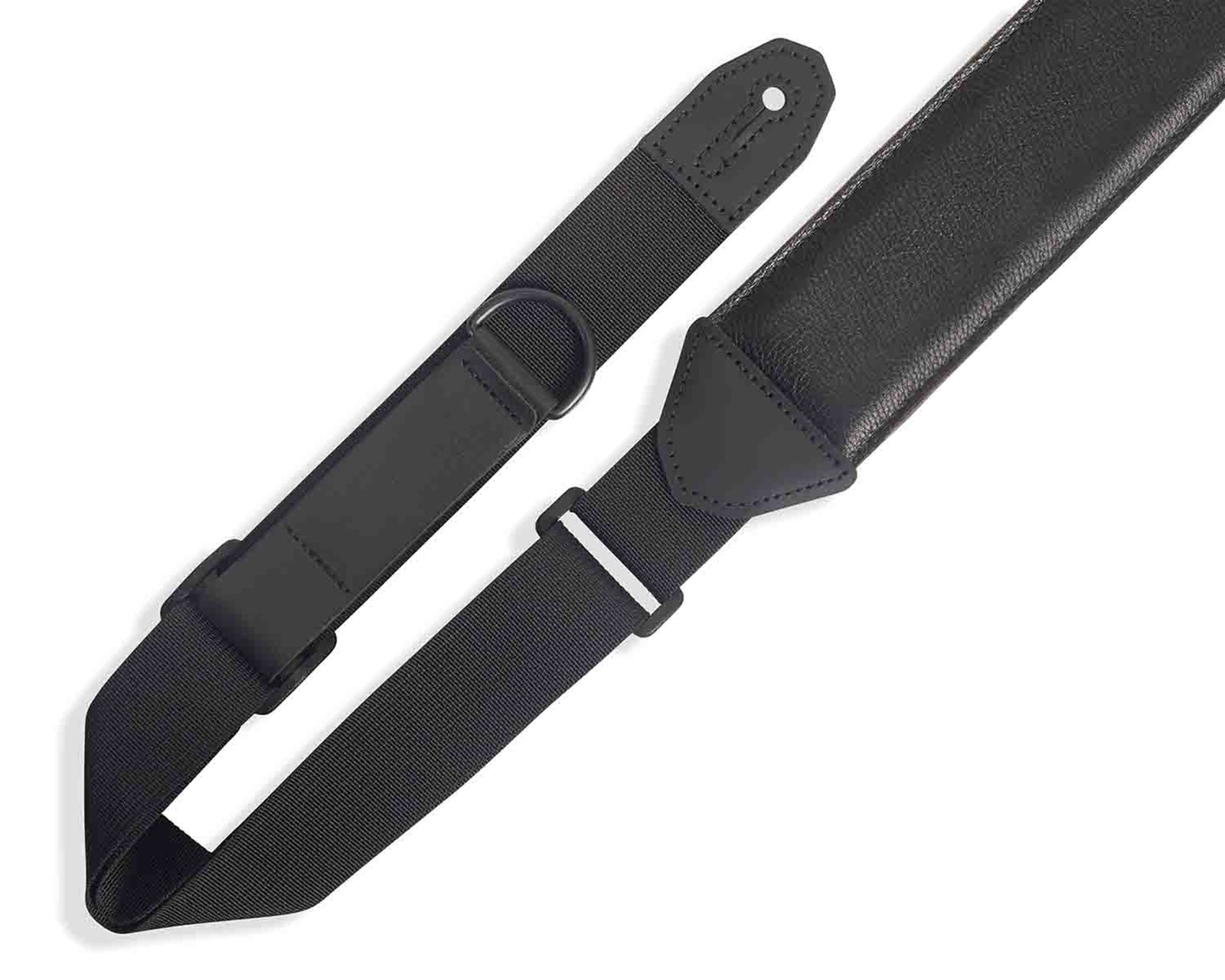 Levy's Leathers MRHGS-BLK 2.5” Right Height Garment Leather Guitar Strap - Black - Hollywood DJ