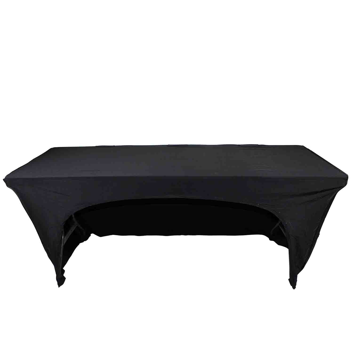 ProX X-ST4BL 4 Ft Open Back Spandex Table Cover Scrim – Black - Hollywood DJ